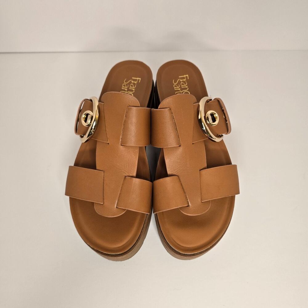 Size 7 M - Franco Sarto Women's Sandal Tan with Large Buckle